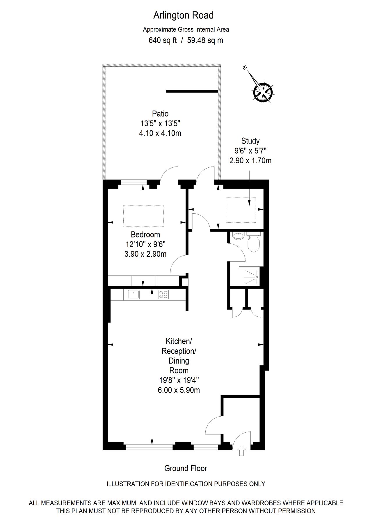1 Bed w/ Study interior at Urban Chic Camden serviced apartment — photo 19 of 19