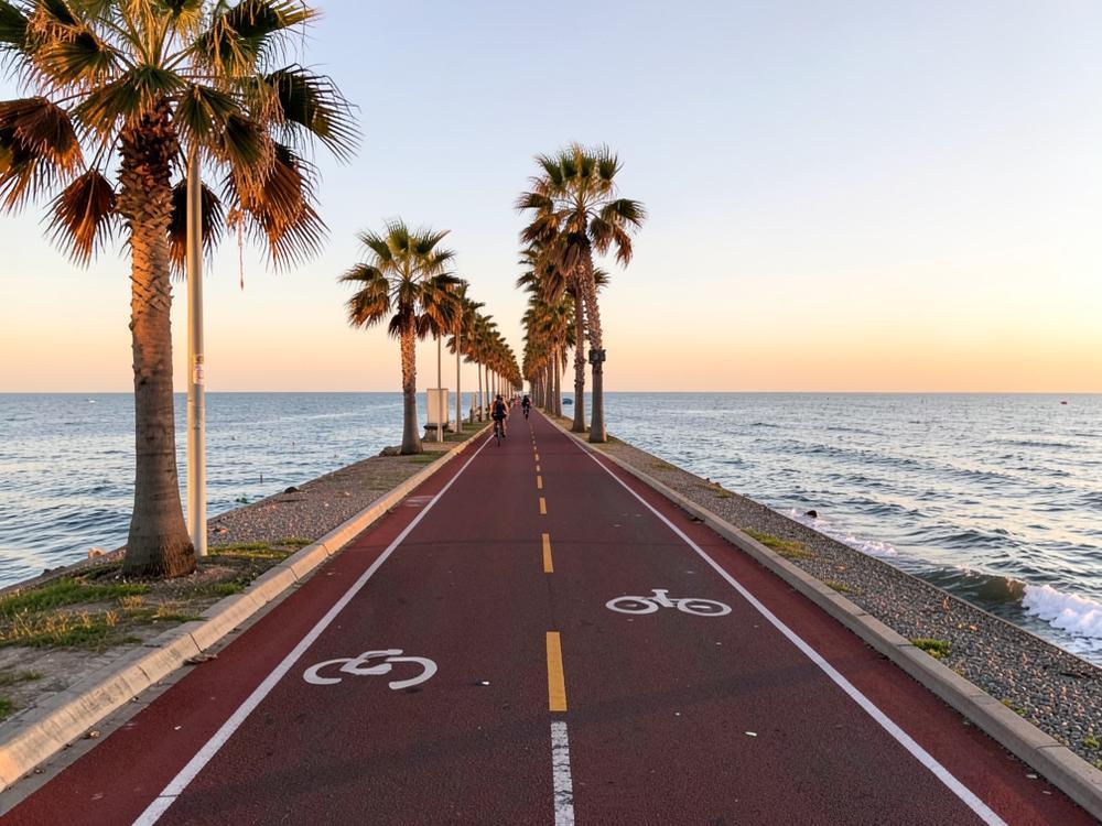 The Corniche cycle path in Corniche, Abu Dhabi