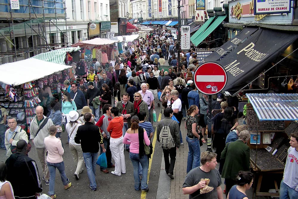 Portobello Road Market in Notting Hill, London
